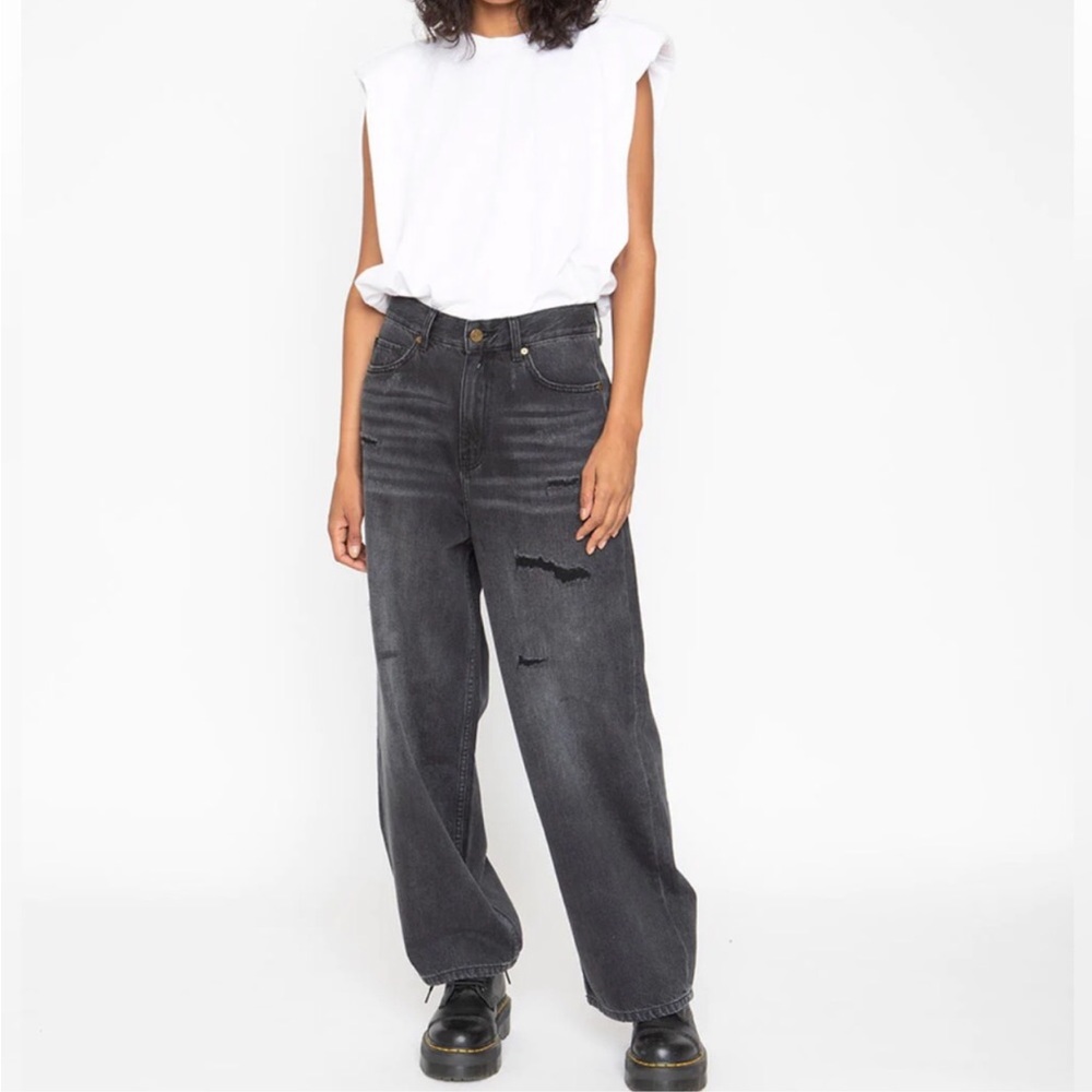 Sandrine rose x free people wide curve leg slouchy jeans